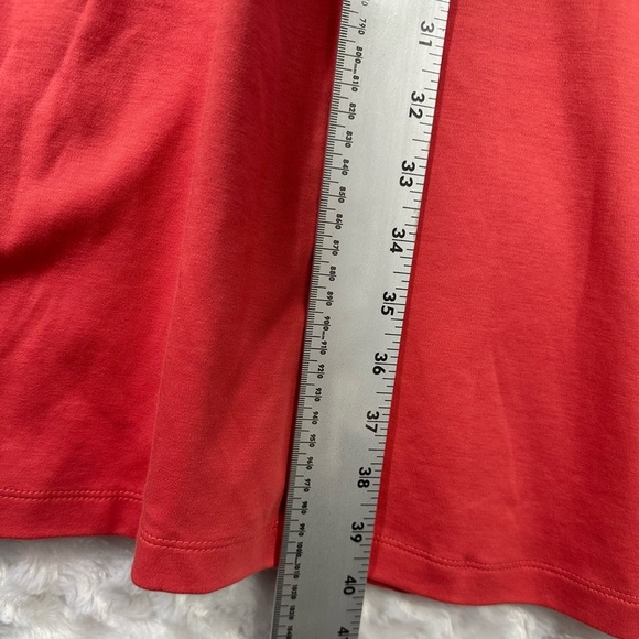 New York & Co Women’s XL Tall Fit & Flare V neck Coral Midi Dress - Picture 5 of 9